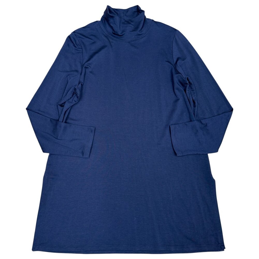 EILEEN FISHER Women's NEW! Tencel Stretch Terry Mock Neck Tunic | Size Large - Picture 4 of 11